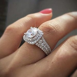 NEW silver tone alloy cubic zircon split layered band adorned with small clear